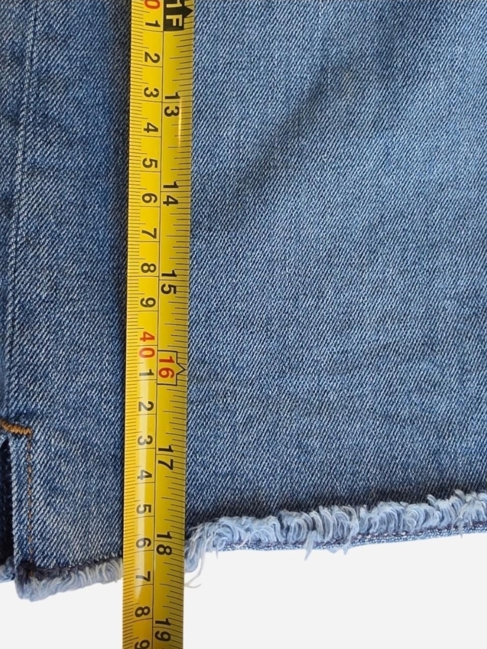 LOFT Denim Mini Skirt in Light Blue with Frayed Hem - Picture 4 of 6